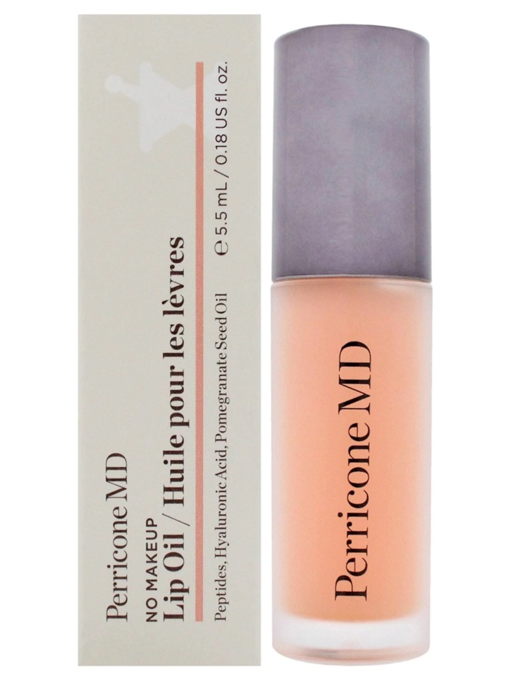 Perricone MD Lip Oil Gloss in Peach with Frosted Silver Cap